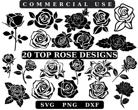 Roses Svg Roses Clipart Roses Cut File For Cricut Vector Rose Svg  Eps Pdf Png Rose Clip Art