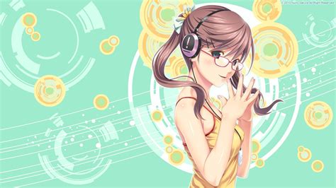 Anime Girls Anime Glasses Headphones Wallpapers Hd