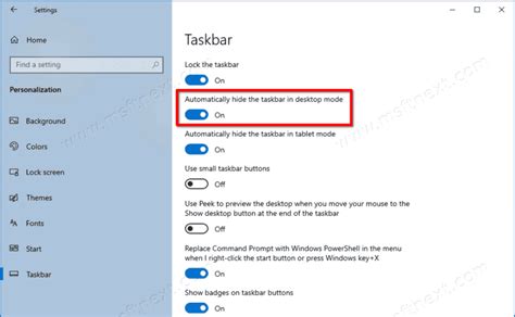 How To Automatically Hide The Taskbar In Windows 10