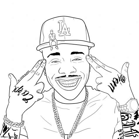 Rapper With Necklace coloring page