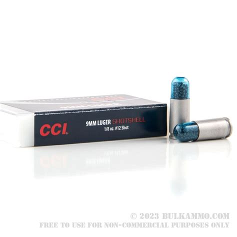 10 Rounds Of Bulk 9mm Ammo By Cci 53gr 12 Shot