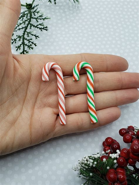 Polymer Clay Candy Canes Fake Christmas Candy Cane Etsy
