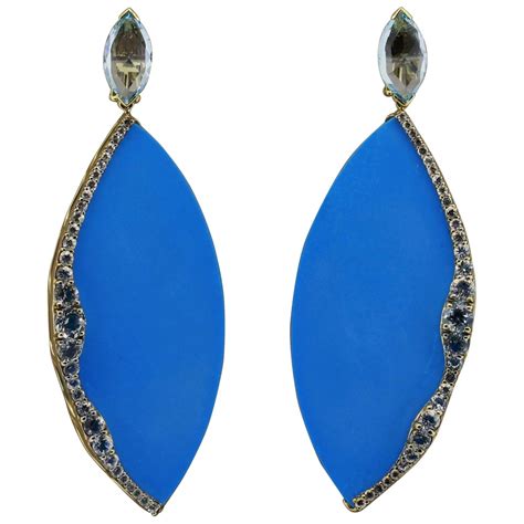 Georgian Turquoise Gold Regency Drop Earrings For Sale At Stdibs