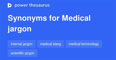 Medical Jargon Synonyms 48 Words And Phrases For Medical Jargon