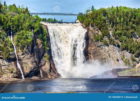 Montmorency Falls Large Waterfall In Quebec City Canada Famous