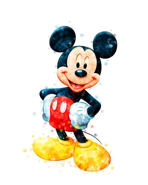 Mickey Mouse Digital Watercolor Print Download And Print It Yourself