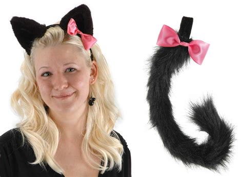 Cute Kitty Cat Ears And Tail Costume Adult Or Child Black Ebay