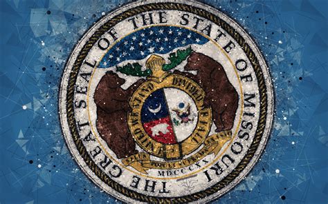 Download Wallpapers Seal Of Missouri 4k Emblem Geometric Art