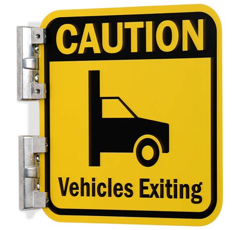 Caution Vehicles Exiting Sign Double Sided Sign Sku K 8195