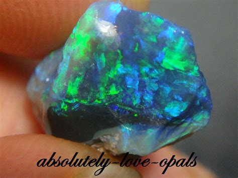 Lightning Ridge Gem Blue Green Fire Australian Opal Rough 1215ct 19mm