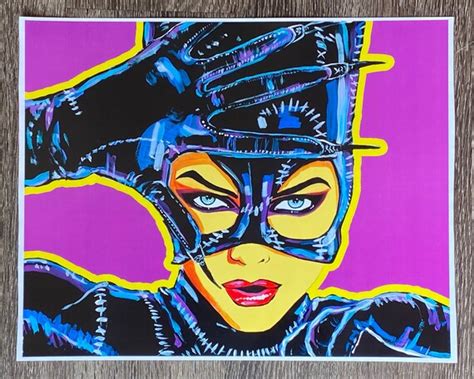 Michelle Pfeiffer Catwoman Art Print Pop Pop Art Batman Etsy
