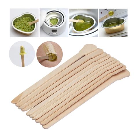 Buy 50pcs Wooden Waxing Wax Spatula Tongue Disposable Bamboo Sticks Hair