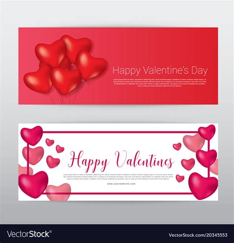 Happy Valentine Day T Voucher Coupon Banner Vector Image