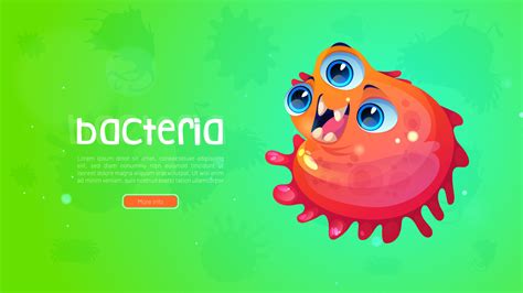 Bacteria Poster With Cute Germ Character 13699333 Vector Art At Vecteezy
