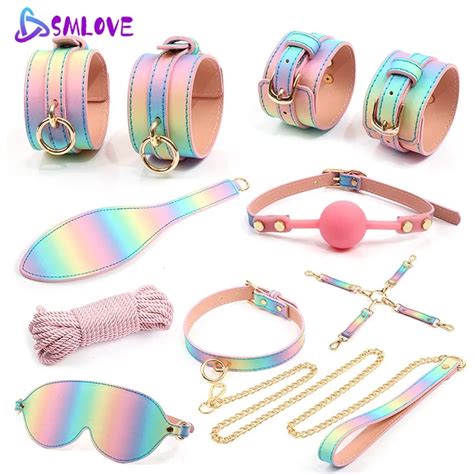 smlove bdsm kits adults sex toys for women men couples handcuff rope whip gag ball butt bondage