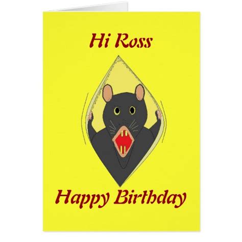 Funny Rat Birthday Card Add Name Zazzle