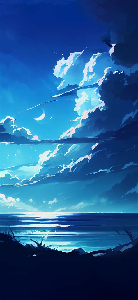 Download Sea Blue Anime Background Wallpaper By Wburns Blue Ocean Anime Wallpapers Blue