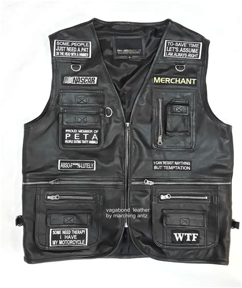 Embroidered Motorcycle Leather Vest With Patches Marchingantz Online Leather Shop Buy
