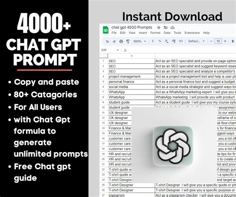 Chat GPT 4000 Prompt Guide, Chatgpt Cheats, Chat Gpt Guide Book ,etsy width=