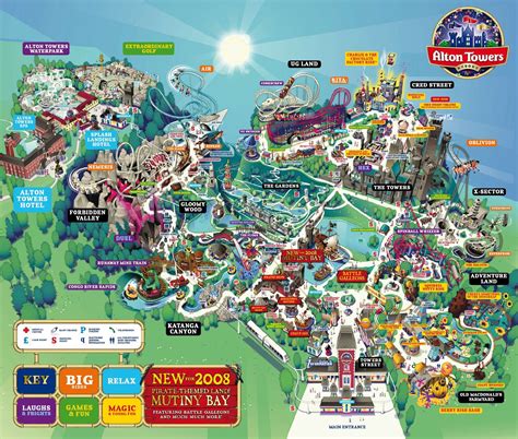 Theme Park Map Alton Towers Rides Alton