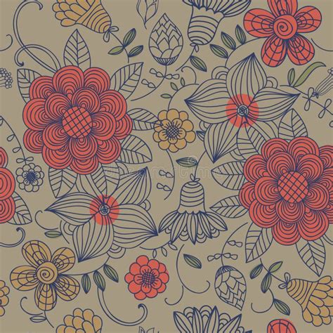 Floral Vintage Seamless Pattern Stock Vector Illustration Of Floral