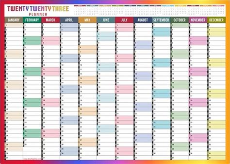 2023 Wall Planner Wall Calendar Yearly Planner Large Jan To Dec Full