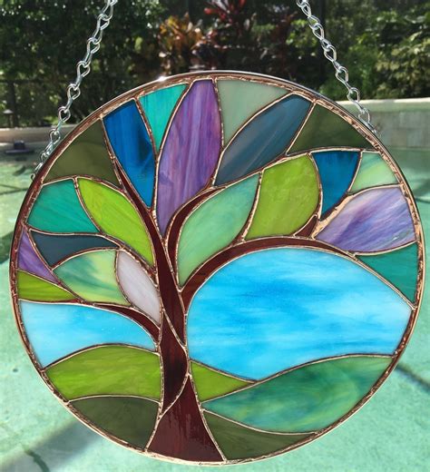 Tree Stained Glass Pattern Pdf Digital File Etsy