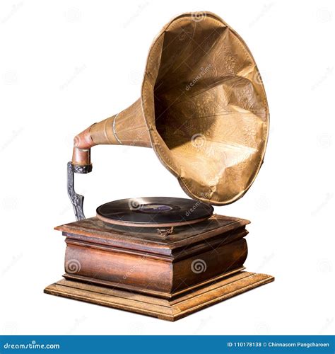 Antique Vinyl Record Player Stock Photo Image Of Audio Horn 110178138