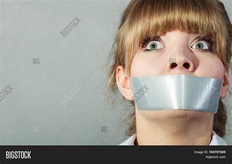 Scared Woman Mouth Image And Photo Free Trial Bigstock