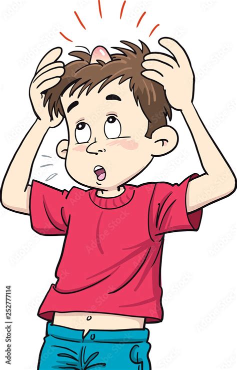 Kid With A Bump On His Head Stock Vector Adobe Stock