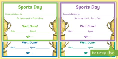 Printable Sports Day Certificates Free Printable Templates