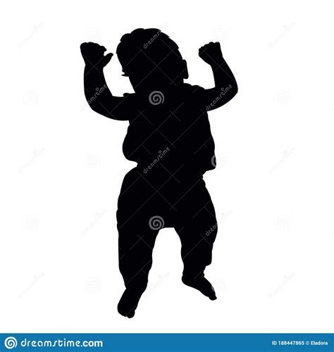 A Baby Lying Down Body Silhouette Vector Stock Illustration