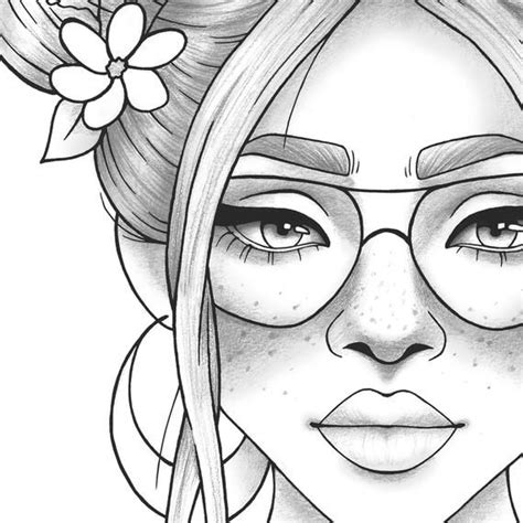 Choose your favorite paint , print , and a break from routine. Printable coloring page girl portrait and clothes ...