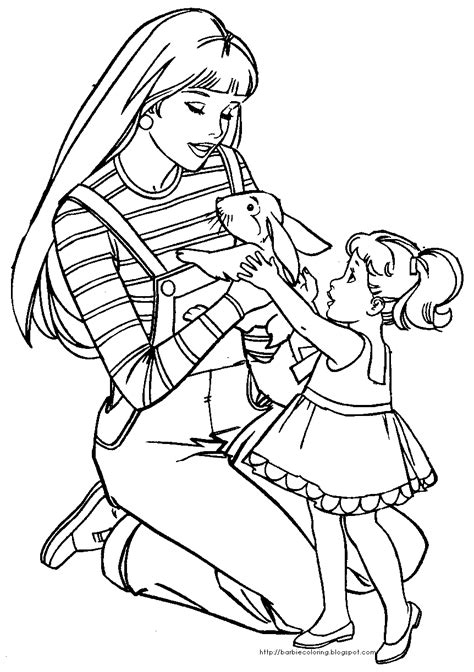 BARBIE COLORING PAGES: COLORING PAGES OF BARBIE WITH KELLY - Coloring Home