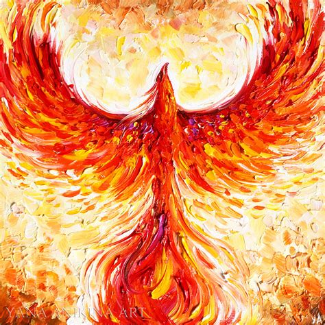 Phoenix Abstract Oil Painting Phoenix Original Art Inspire Uplift