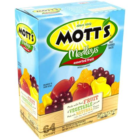 Motts Medleys Fruit Snacks Assorted Fruit 08 Oz 64 Ct Walmart