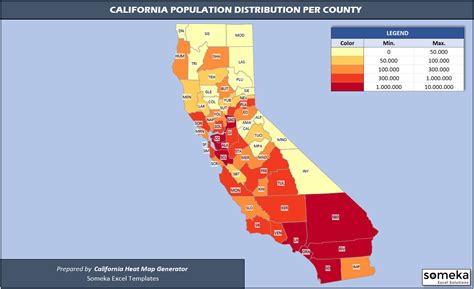 The tabulated population figures are adjusted for underenumeration. US Counties Heat Map Generators - Editable County Heat Map ...