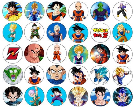 Personalized edible cake topper free shipping in canada. 24 / 30 - DRAGON BALL Z CUPCAKE TOPPERS - RICE PAPER ...
