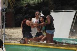 Rihanna On The Set Of A Photoshoot For The Barbados Tourism Authority