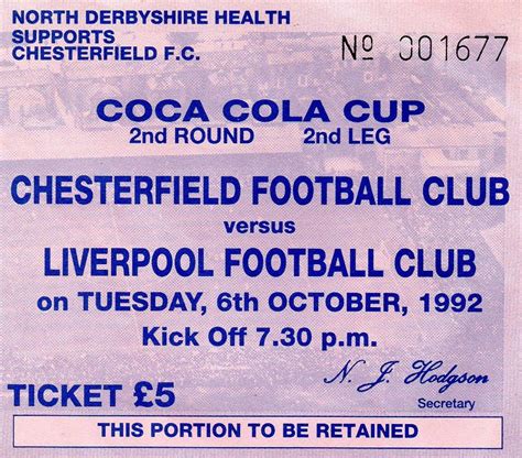 Matchdetails From Chesterfield Liverpool Played On Tuesday 6 October