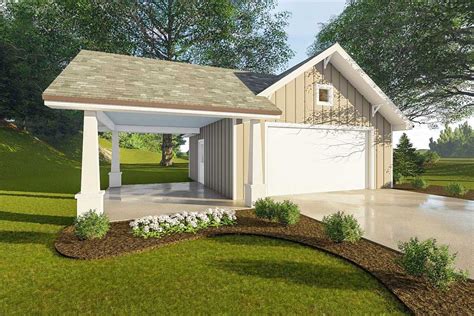 12 carports that are actually attractive. Craftsman Garage with Covered Carport - 62589DJ ...