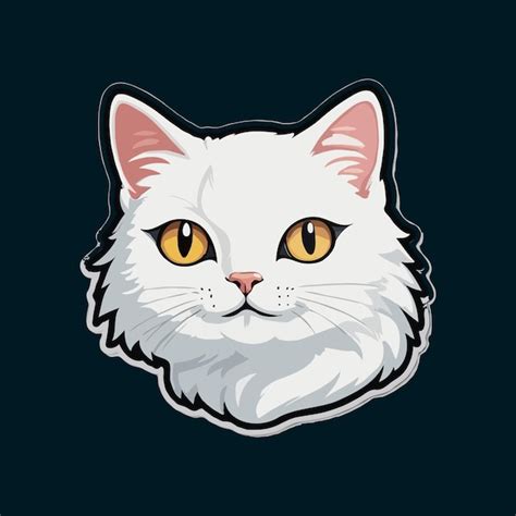 Premium Vector 2d Cute Cat Sticker Illustration