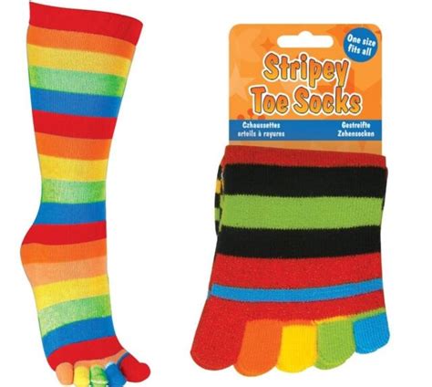 Stripey Toe Socks 09600 Rainbow Colourful Comfy Snug Stretch One Size