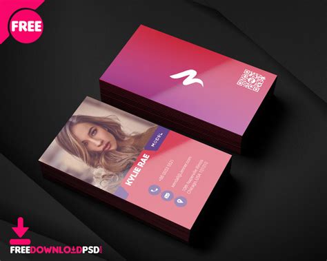 Free Model Business Card Psd Template