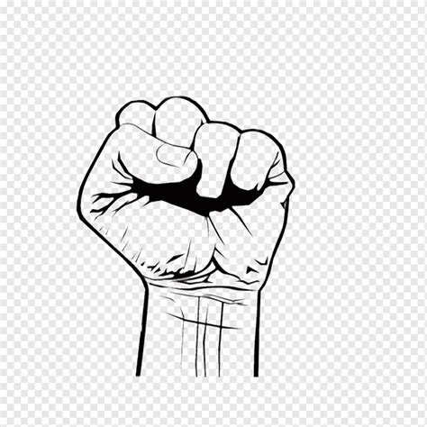 Left Human Fist Line Art Illustration Fist Hand Finger Upper Limb