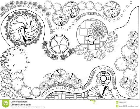 Black and white web site design. Garden Plan Black And White Stock Vector - Image: 18997485