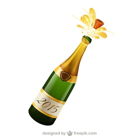 Bottle Of Champagne Vector Vector Free Download