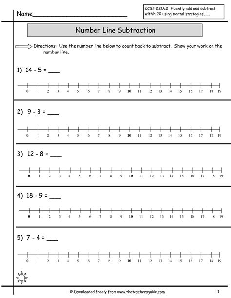 Adding On A Number Line Worksheet