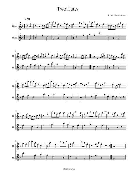 Two Flutes Sheet Music For Flute Woodwind Duet Download And Print In Pdf Or Midi Free Sheet