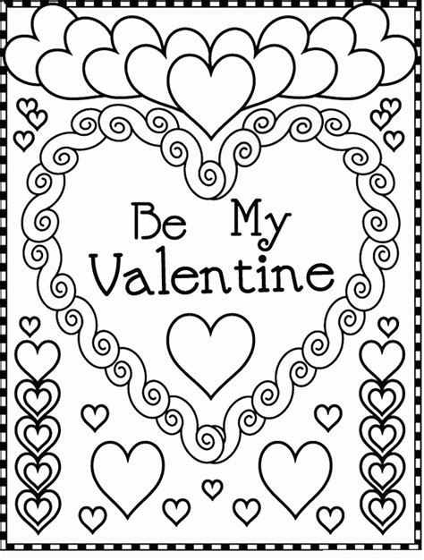 Valentine Card Coloring Pages Getcoloringpagescom 4 Free Valentines